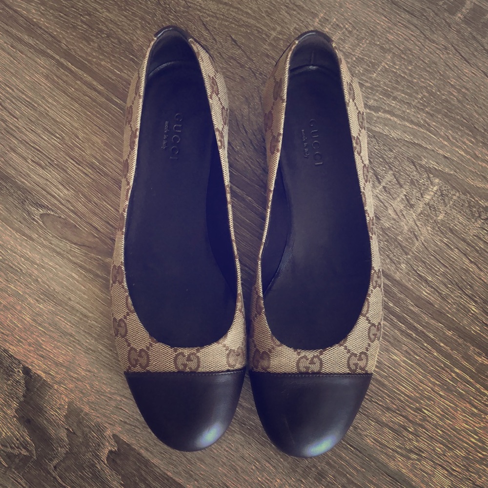 Gucci brown monogram ballerina flats 👯‍♀️